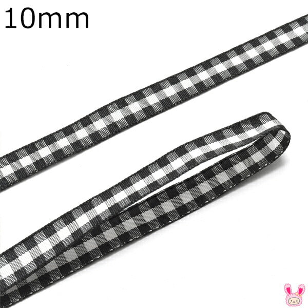 ブロックチェックリボン幅10mm4m
