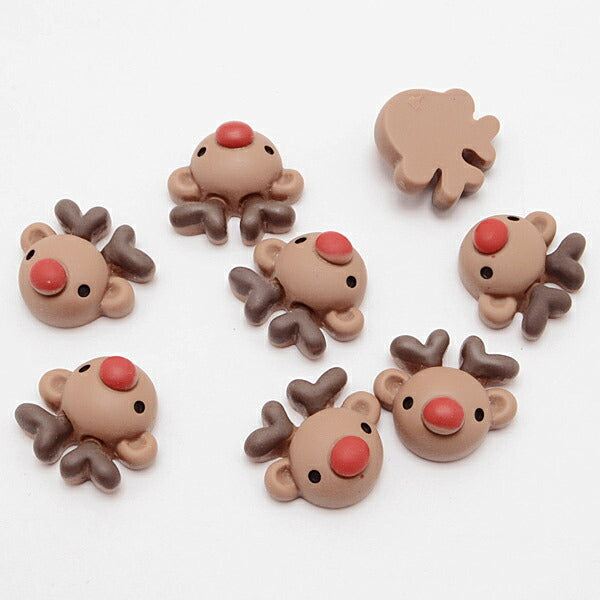 デコパーツまんまるトナカイ4個クリスマス