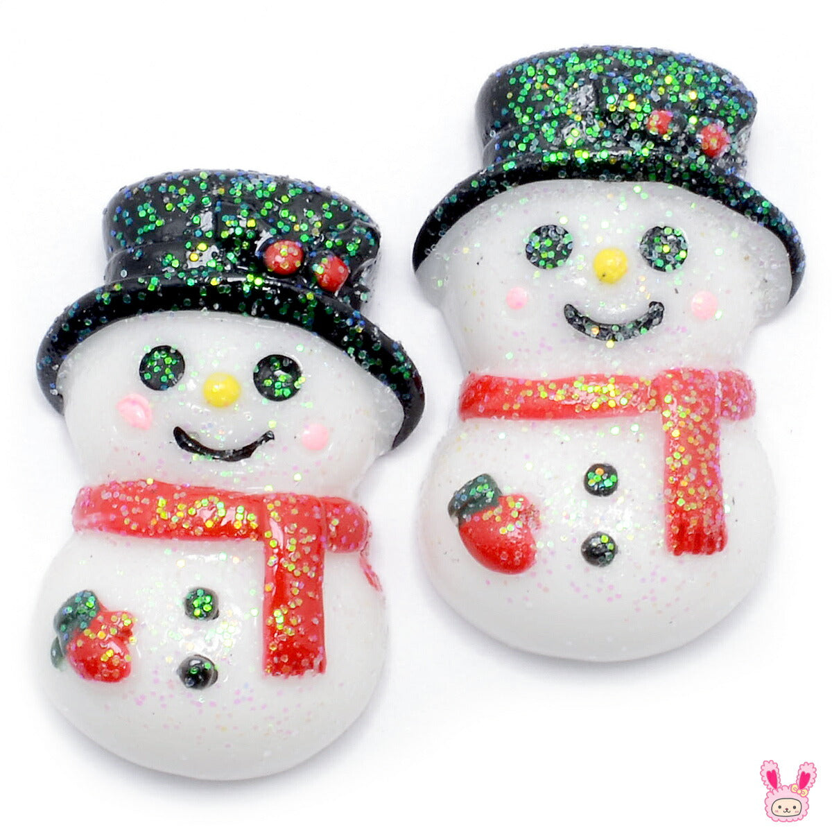 デコパーツ クリスマス キラキラおしゃれ雪だるま 4個 – まんま母さん