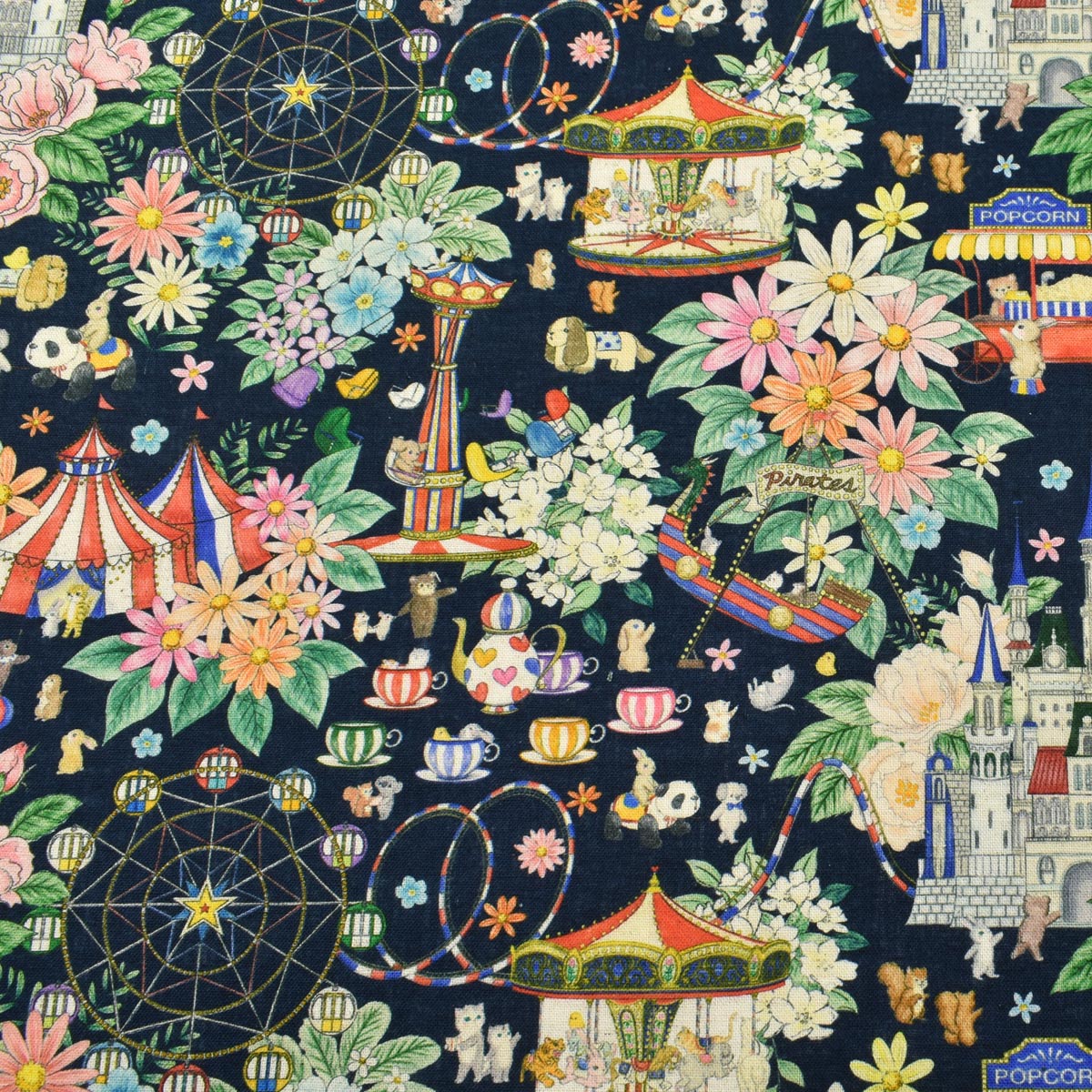 デコレーションパーク 10cm単位 切り売り 綿麻シーチング生地 22fabric DP-4856-2 HOKKOH (20cm以上)