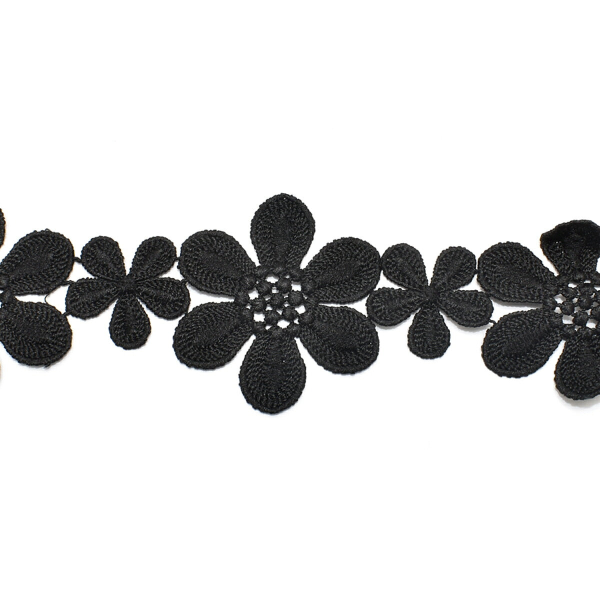 ふわふわ花弁の花柄レース・一連 幅55mm 1m単位 切り売り
