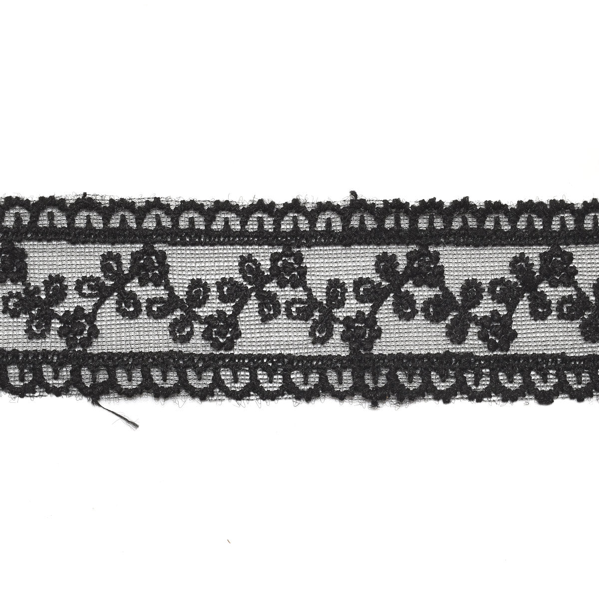 お花のラインのシアーメッシュ刺繍リボン 幅38mm 1m単位 切り売り (2m以上)