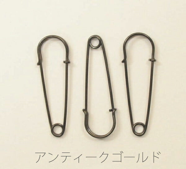 かぶとピン<小>アンティークゴールド3本入り48mm79-759クロバー「在庫限り」