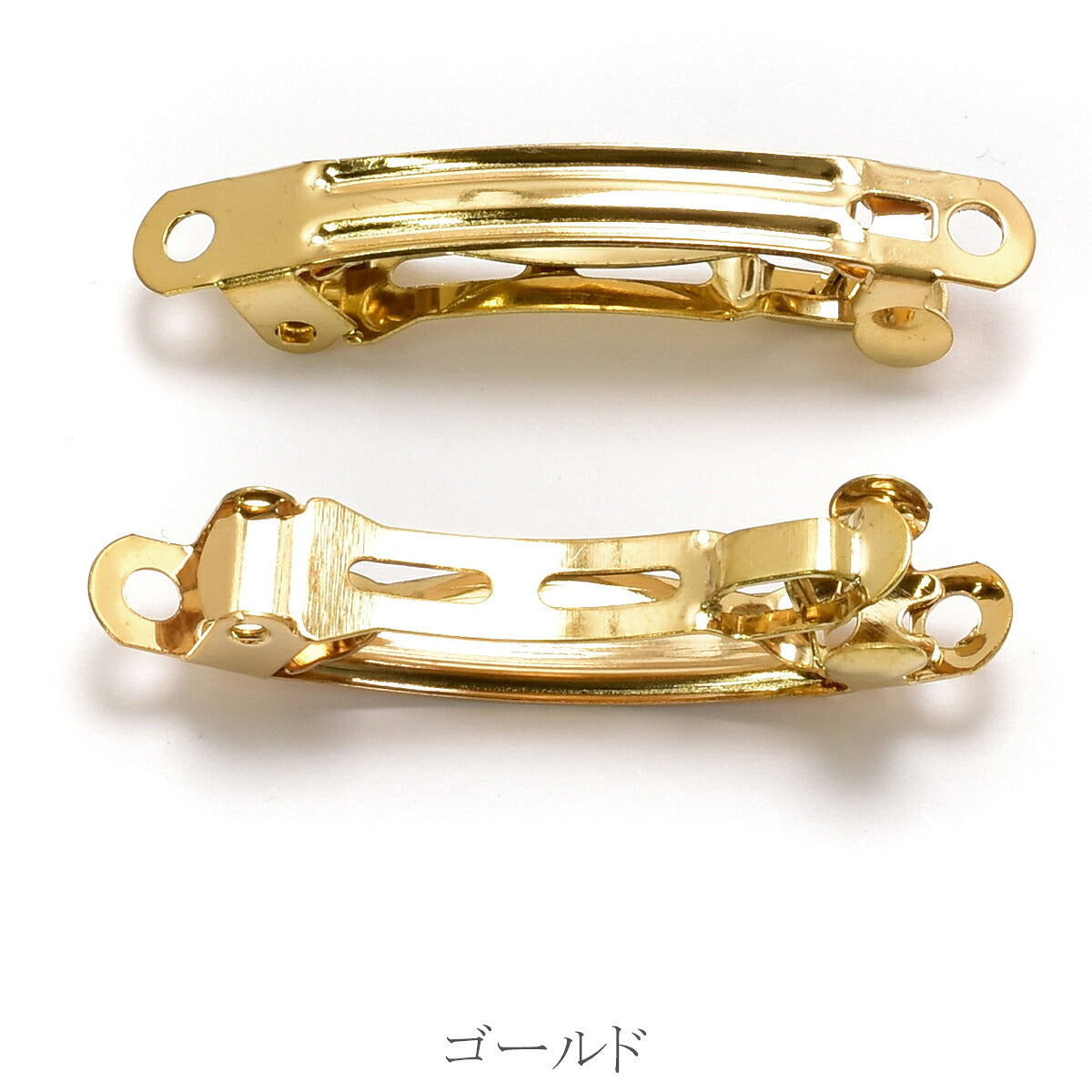 バレッタ金具　シルバー　ゴールド　アンティーク　韓国製　2個セット　「個別価格」