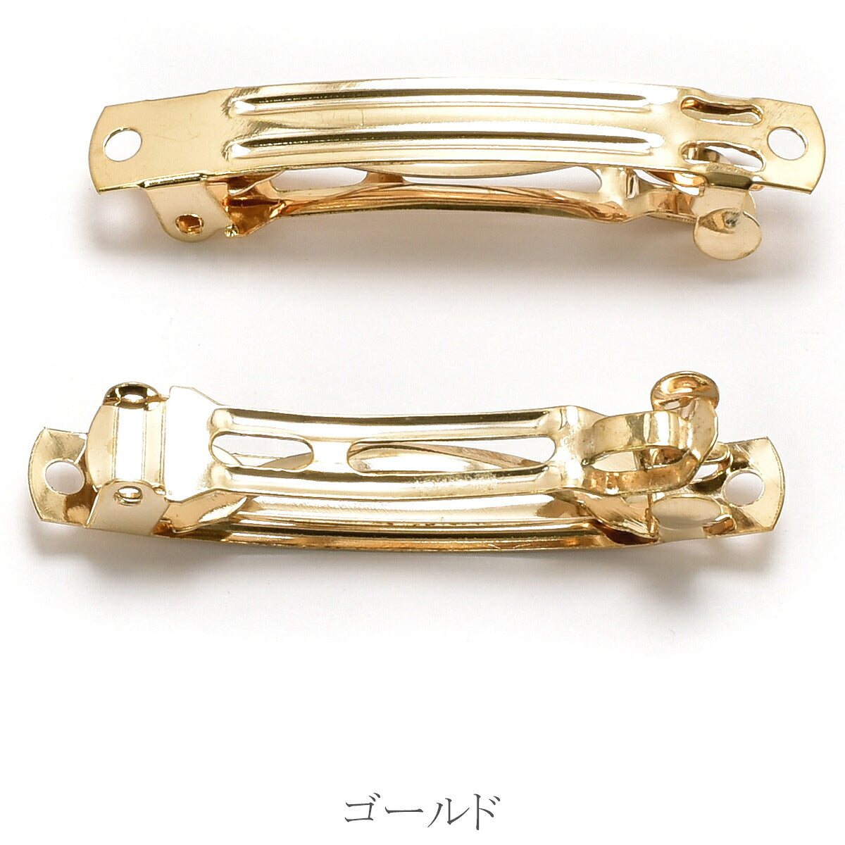 バレッタ金具　シルバー　ゴールド　アンティーク　韓国製　2個セット　「個別価格」
