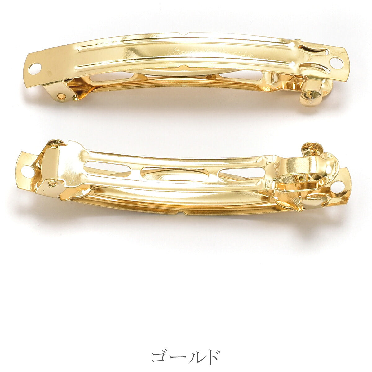 バレッタ金具　シルバー　ゴールド　アンティーク　韓国製　2個セット　「個別価格」