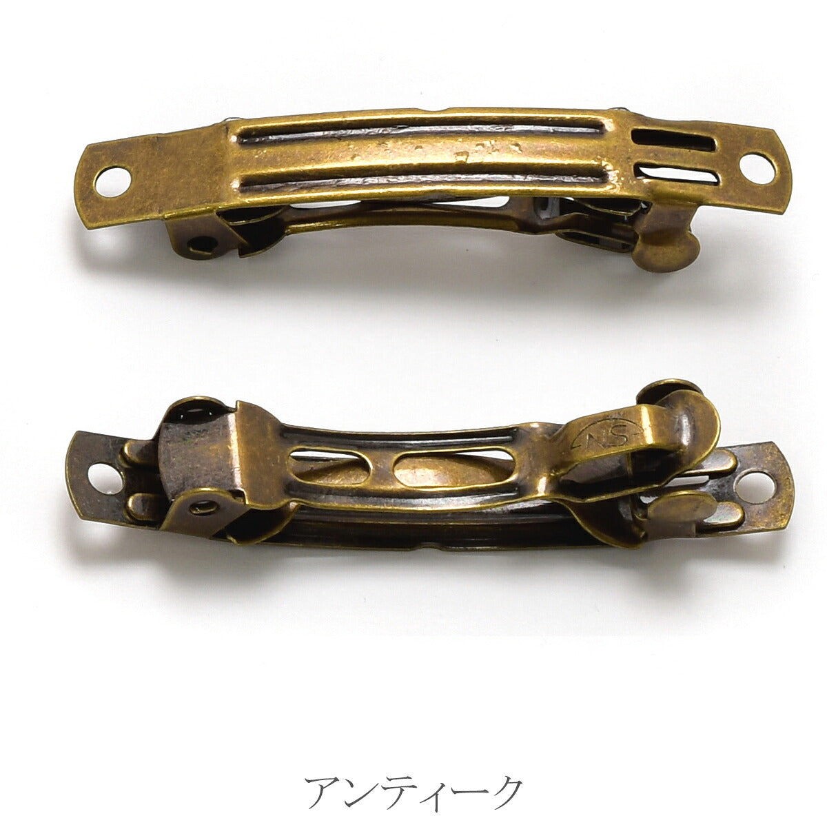 バレッタ金具　シルバー　ゴールド　アンティーク　韓国製　2個セット　「個別価格」