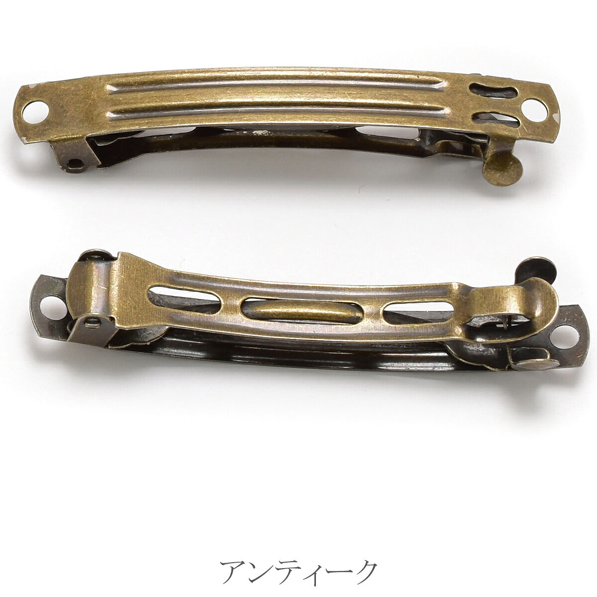 バレッタ金具　シルバー　ゴールド　アンティーク　韓国製　2個セット　「個別価格」
