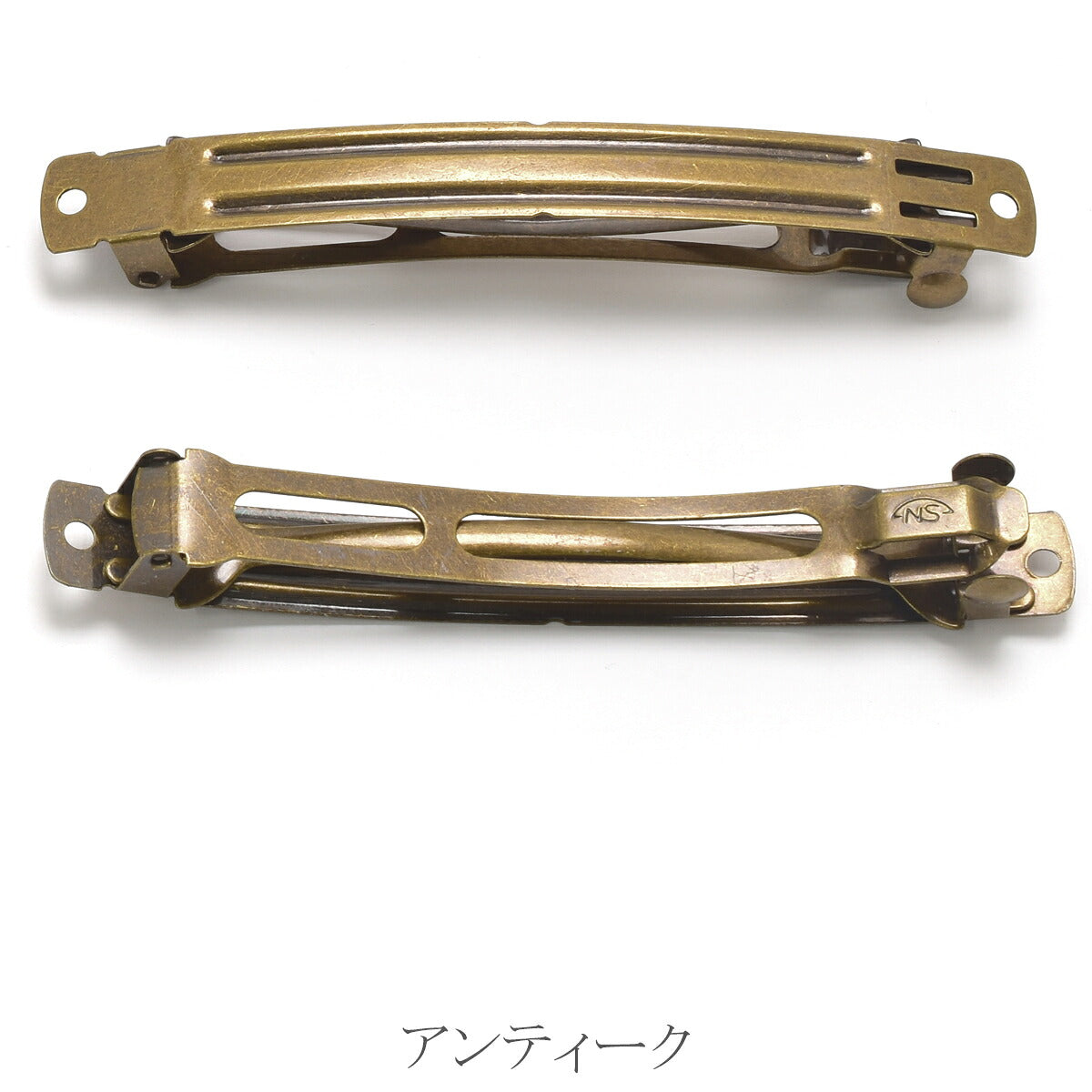 バレッタ金具　シルバー　ゴールド　アンティーク　韓国製　2個セット　「個別価格」