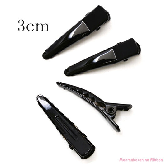 わに口ピン韓国製ヘアクリップ黒3cm4個
