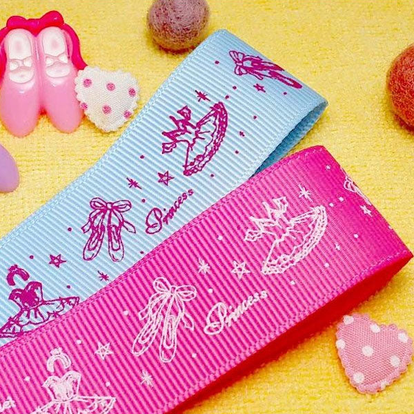 25mmプリントリボンプリンセスバレエのリボン2m「在庫限り」