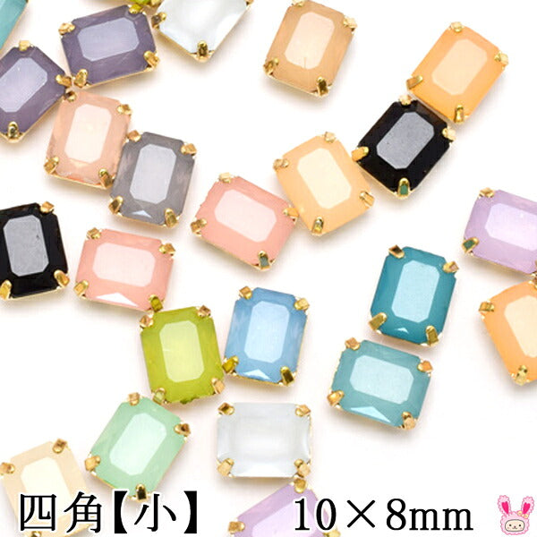 アクセサリーパーツ座付きアクリルビジュー四角小アクセサリーパーツ2個「在庫限り」