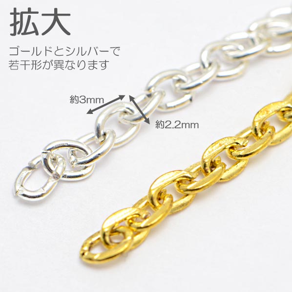 3ｍｍネックレスチェーン1ｍカット済「在庫限り」