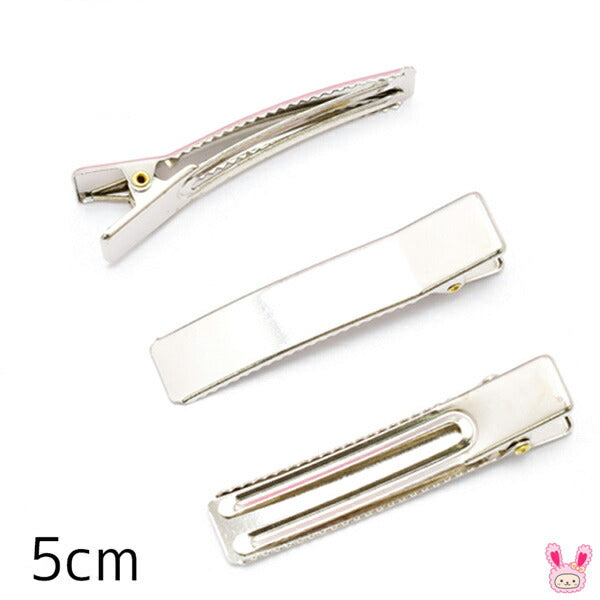 四角いやっとこピン韓国製ヘアクリップシルバー5cm4個セット