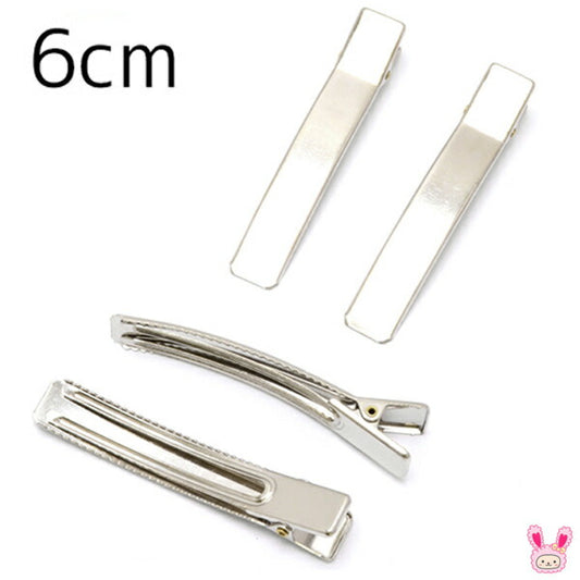 四角いやっとこピン韓国製ヘアクリップシルバー6cm3個セット