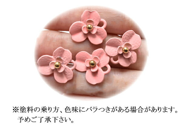カン付きマットフラワーピアス金具1ペア「在庫限り」