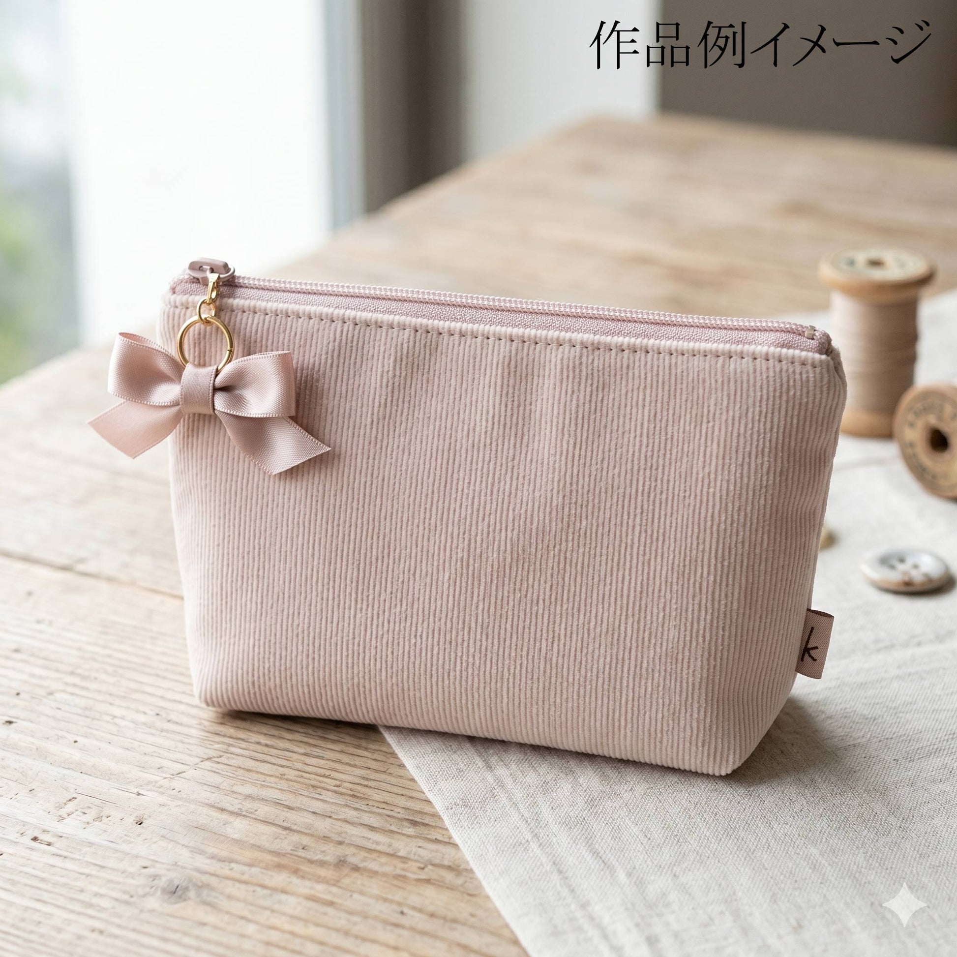 コーデュロイ生地細コールSPスモーキーピンクkokochifabricKOF-14(30cm以上10cm単位切り売り)