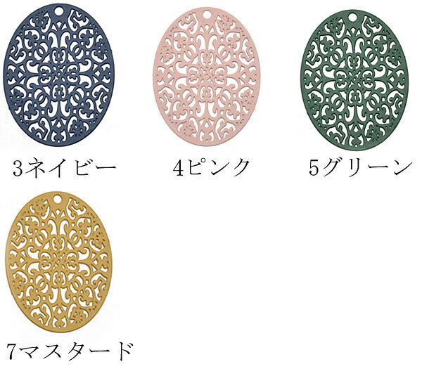 アクセサリーパーツオーバル透かしパーツ2個「在庫限り」
