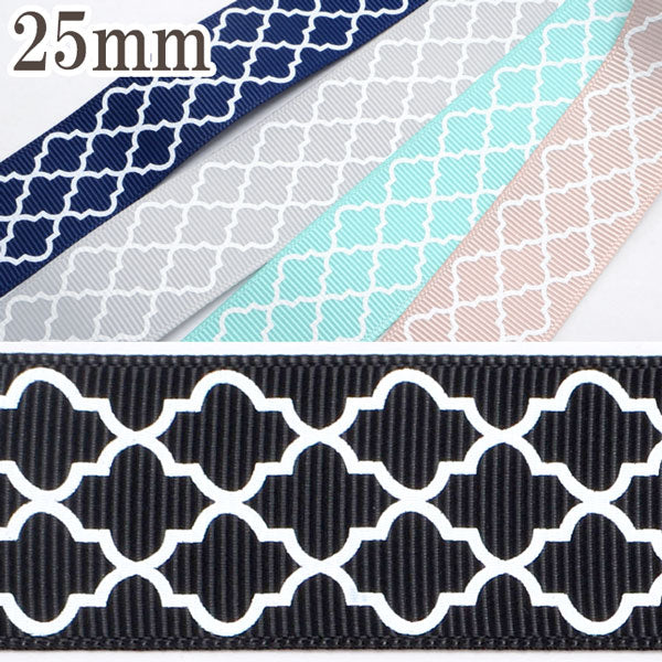 25mmプリントリボンモロッカン柄リボン2m