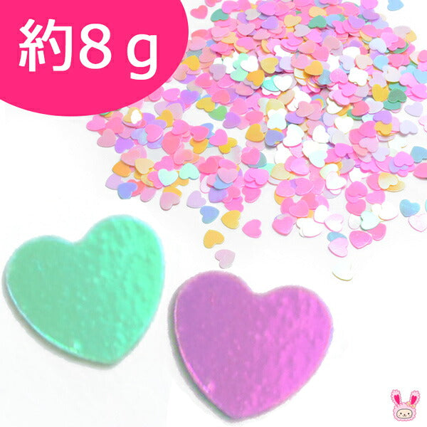 デコパーツハートのオーロラスパンコール計り売り約8g