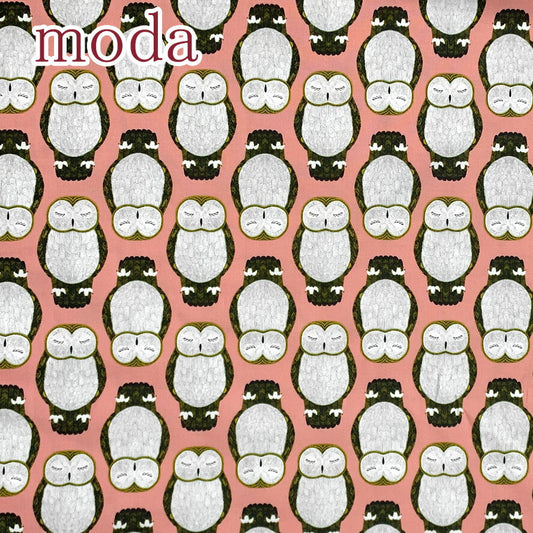 Modaオウル・タイル13ピンク10cm単位切り売り48332シーチング生地(212)「在庫限り」