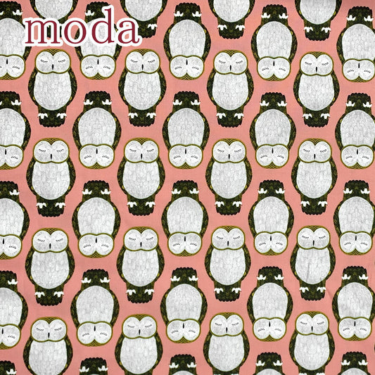 Modaオウル・タイル13ピンク10cm単位切り売り48332シーチング生地(212)「在庫限り」