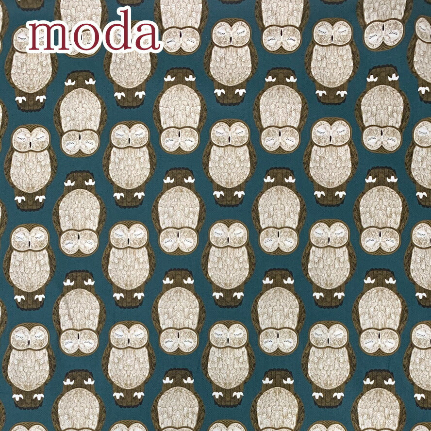 Modaオウル・タイル17ブルー48332シーチング生地(68)(30cm以上10cm単位切り売り)「在庫限り」
