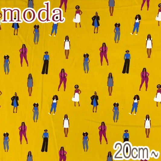 Modaパッショナブルガールズ12Mイエロー系10cm単位切り売りRS-1027モダRUBYSTARSOCIETYREIGN生地(35)「在庫限り」