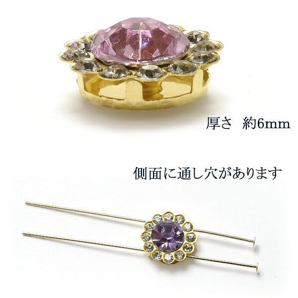 アクセサリーパーツゴールド台座円形ストーンパーツ10個