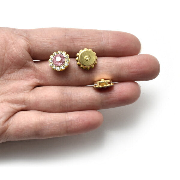 アクセサリーパーツゴールド台座円形ストーンパーツ10個