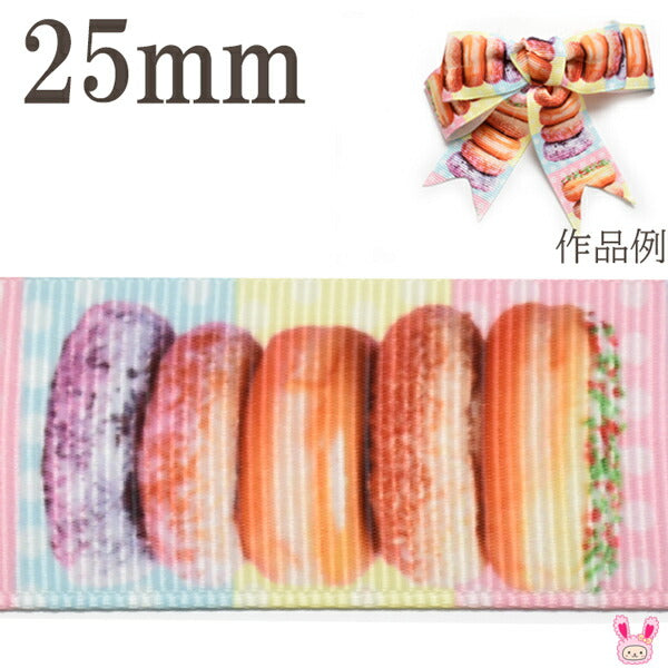 25mmプリントリボンドーナツタワーリボン2m「在庫限り」
