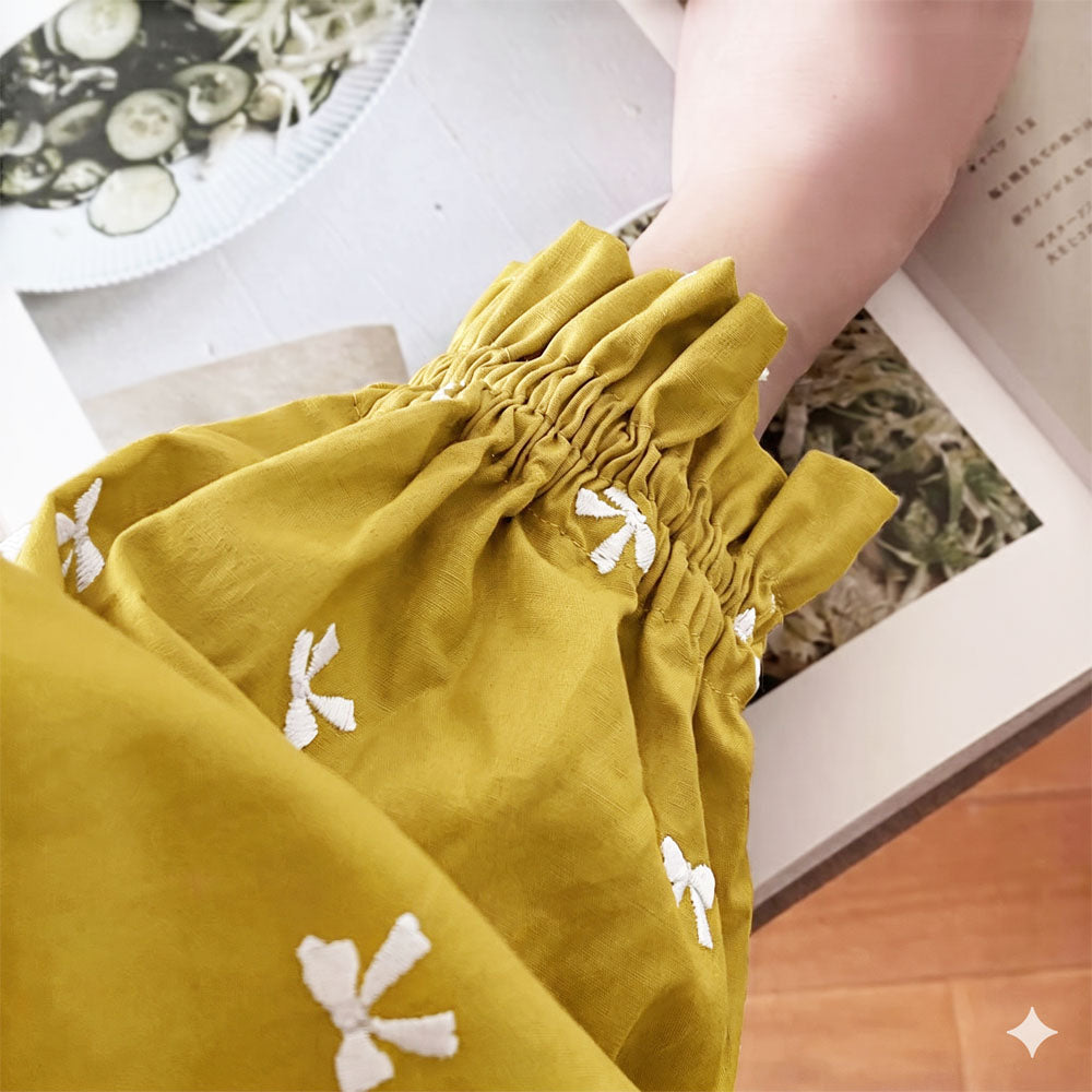 リボン柄刺繍10cm単位切り売りKOF-43ソフトブロード刺繍生地ココチファブリック清原(20cm以上)「在庫限り」