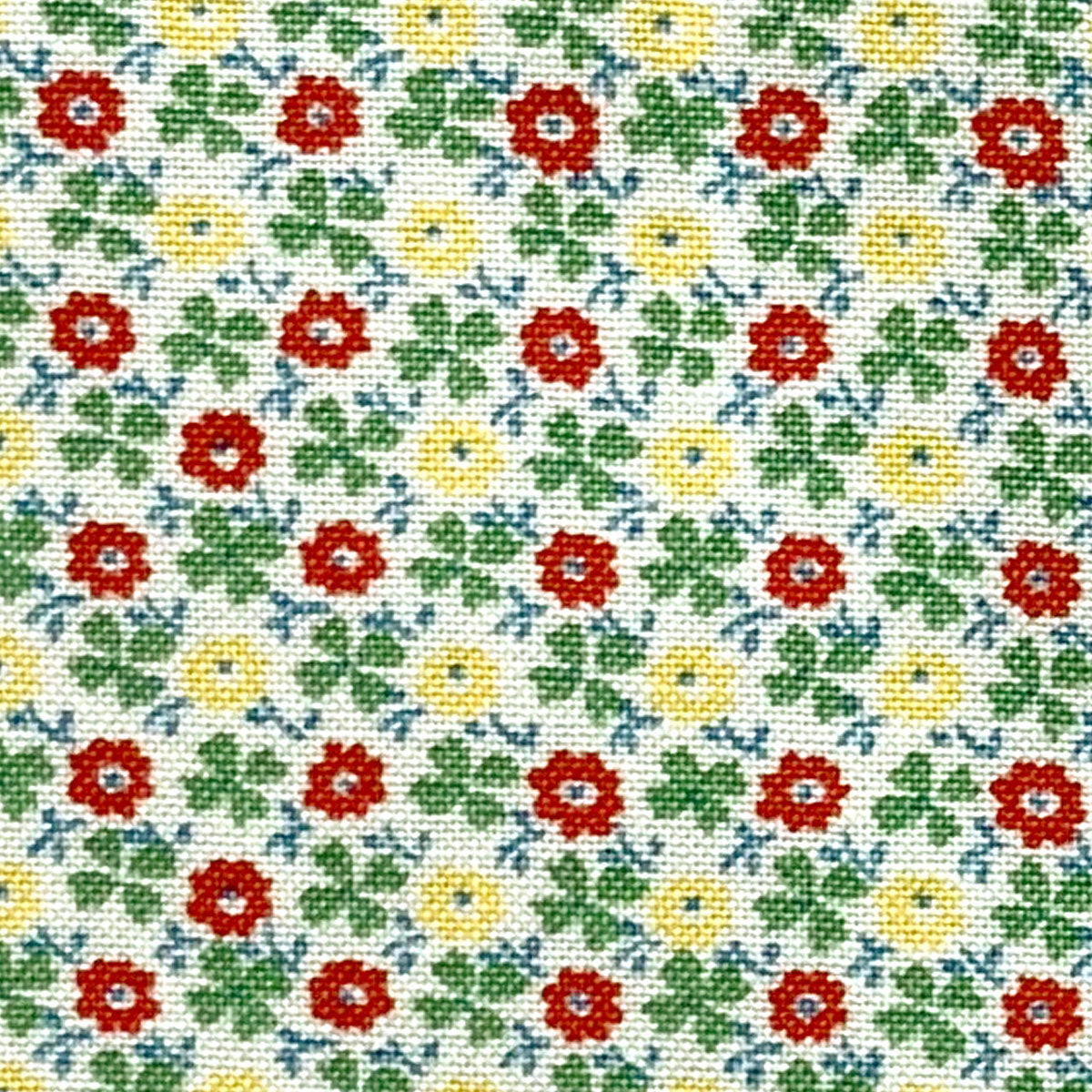 ケイファブリック1930sミニミニフラワータイルGREENFL.PATCH-1930Vスケア生地(401)(30cm以上10cm単位切り売り)「在庫限り」