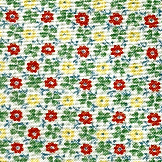 ケイファブリック1930sミニミニフラワータイルGREENFL.PATCH-1930Vスケア生地(401)(30cm以上10cm単位切り売り)「在庫限り」