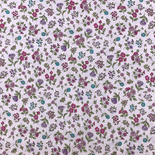 イブキ秋の小花柄Cピンク系N-99096-2シーチング生地(3)(30cm以上10cm単位切り売り)「在庫限り」