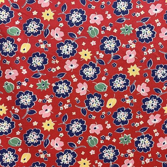 ケイファブリックフラワーINフラワーREDスケア生地TULIP-1930V(13)(30cm以上10cm単位切り売り)「在庫限り」