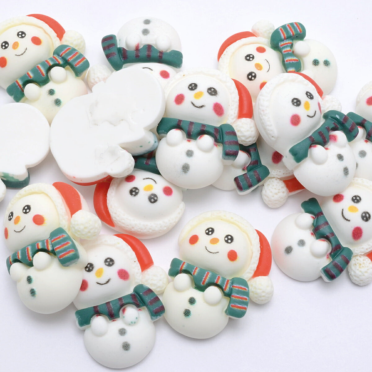 デコパーツゆるかわ雪だるま4個クリスマス