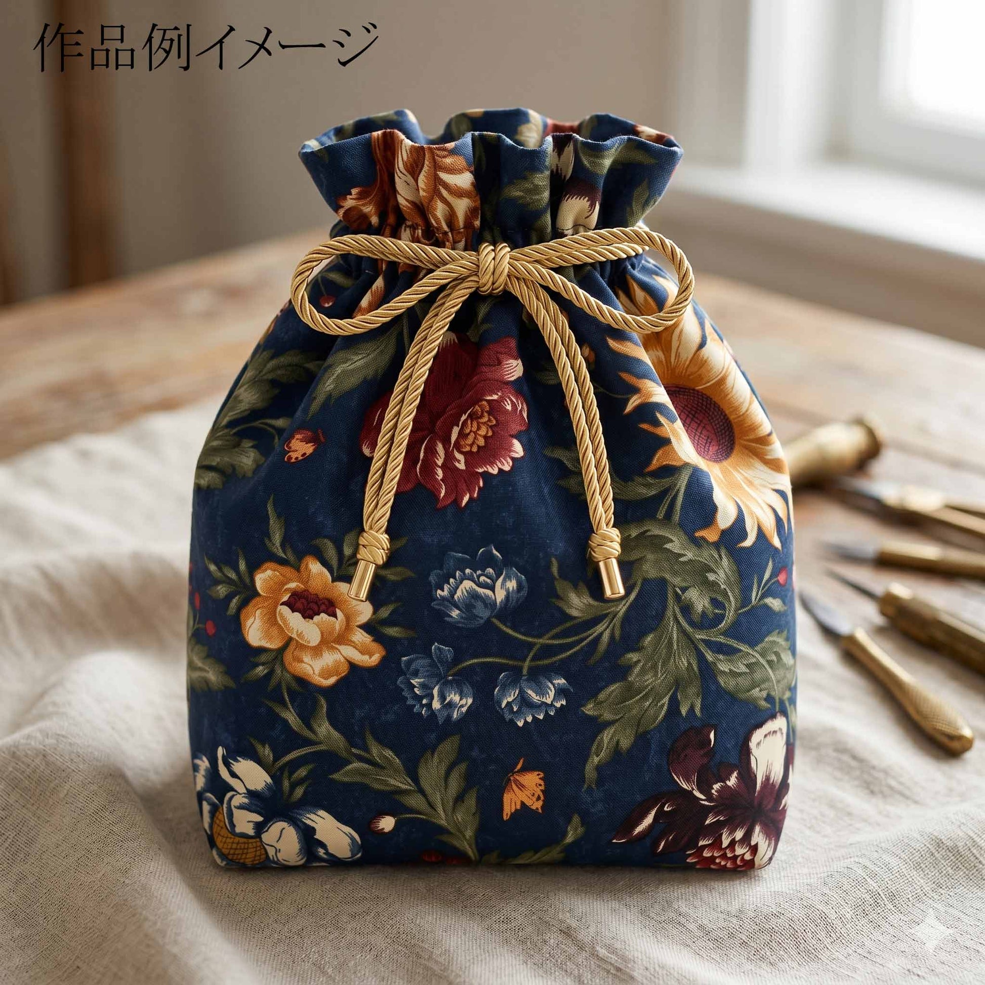 Modaシャビーシックなフラワー14ネイビー系10cm単位切り売りモダ9700シーチング生地(99)「在庫限り」