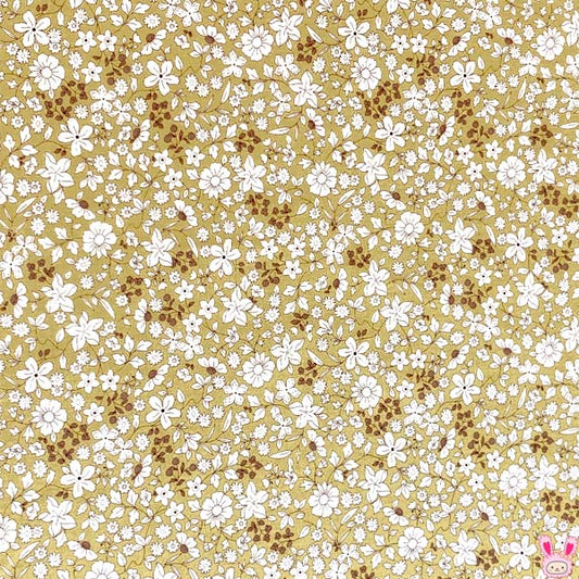 くすみブロードの小花柄Cイエロー系KTS6623コットンこばやしブロード生地(32)(30cm以上10cm単位切り売り)「在庫限り」