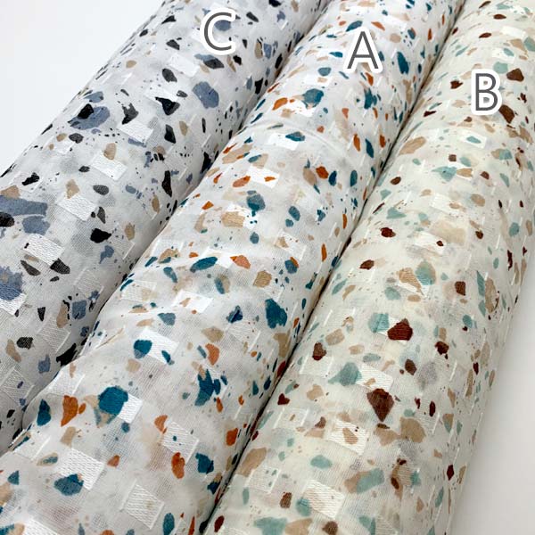 カンフェティコシラカットAレッド×ブルー系10cm単位切り売りKCP163KD-595小紋工房ドビー生地(403)「在庫限り」