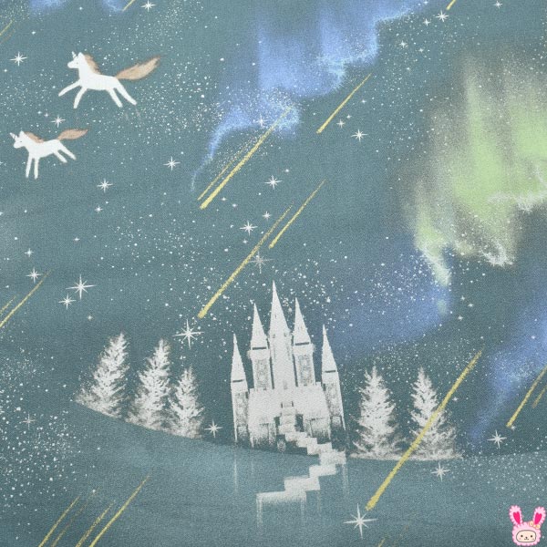 オーロラ2グリーン系シーチング生地10cm単位切り売り142-127-A小泉（286）「在庫限り」