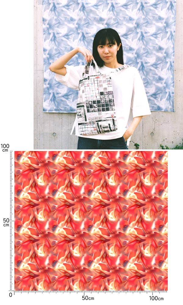 グラデーションAレッド系シーチング生地10cm単位切り売りTX1016ノラNORA.（10）「在庫限り」