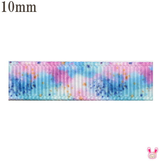 10mmプリントリボン夢色なわたあめのくもリボン4m