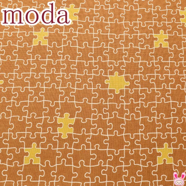 ModaABCXYZジグゾーパズル柄15ライトブラウン系モダ20817-15シーチング生地(118)(30cm以上10cm単位切り売り)「在庫限り」