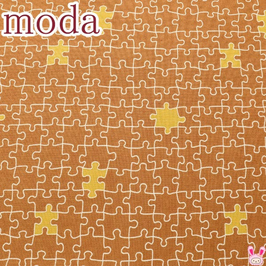 ModaABCXYZジグゾーパズル柄15ライトブラウン系モダ20817-15シーチング生地(118)(30cm以上10cm単位切り売り)「在庫限り」