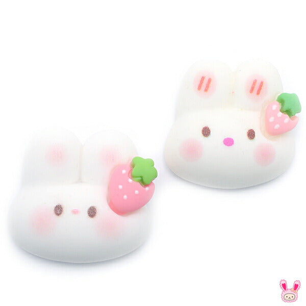 デコパーツぷっくりかわいいうさちゃんの顔パーツ4個