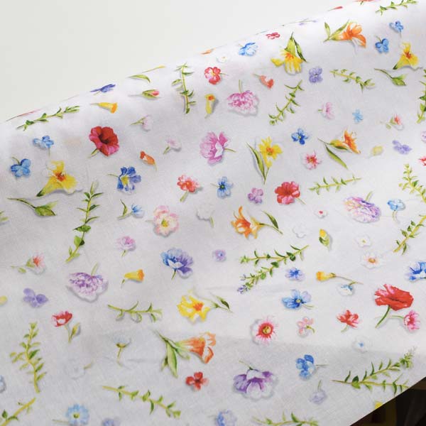 フラワーストーリー10cm単位切り売りFR1029シーチング生地nora.ノラ(403)「在庫限り」