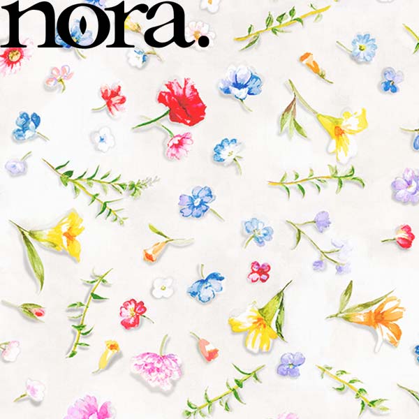 フラワーストーリー10cm単位切り売りFR1029シーチング生地nora.ノラ(403)「在庫限り」