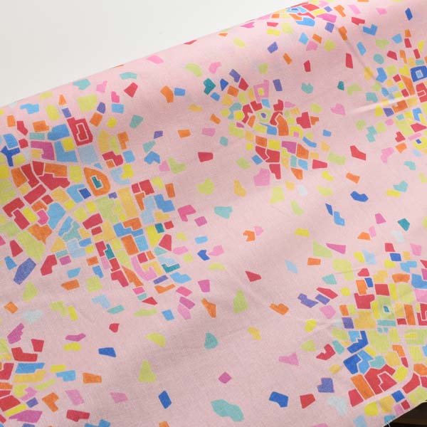 オーバールッキングAピンク系10cm単位切り売りSN1022シーチング生地nora.ノラ(5)「在庫限り」