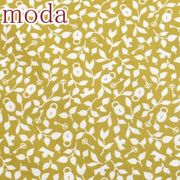ModaWILDMEADOWワイルド・メドー不思議な植物12イエロー系10cm単位切り売りモダ43135シーチング生地(41)「在庫限り」